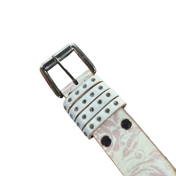 Ed Hardy Tattoo Bling Handmade Leather Belt Size Large READ - Picture 14 of 16